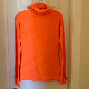 Orange Under Armour High Neck Long Sleeve T